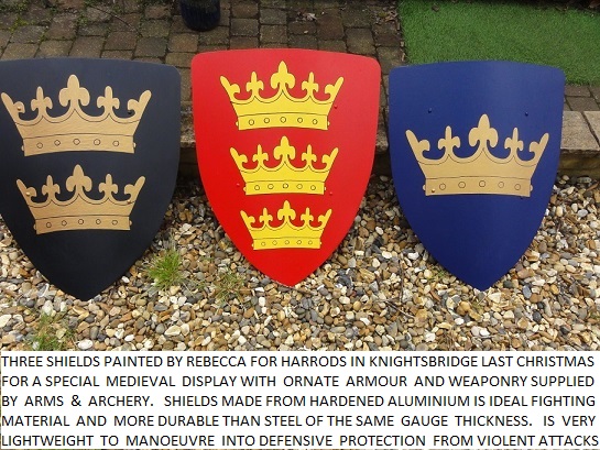 Various painted shields